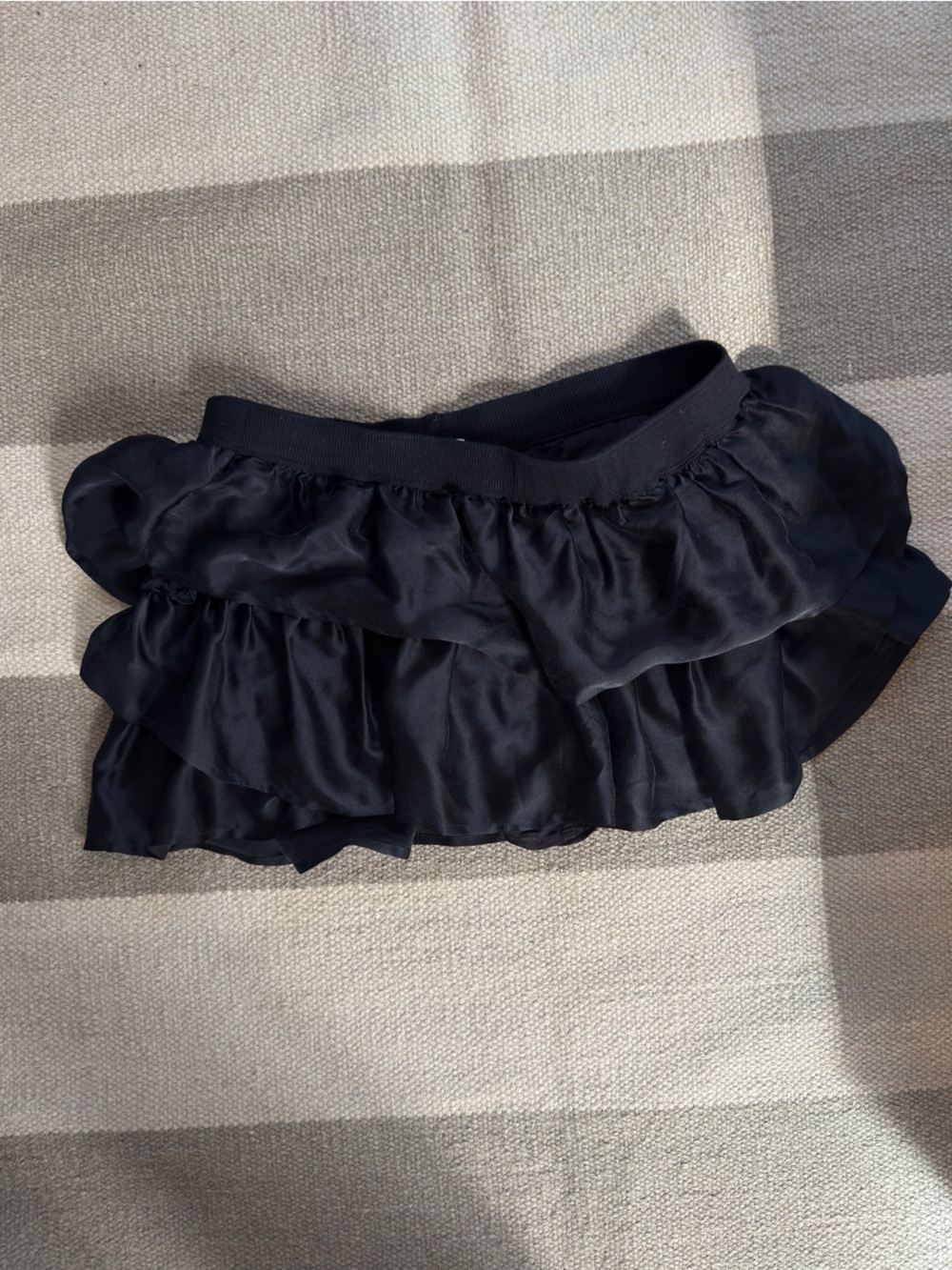 Black Ruffle Tiered Mini Skirt